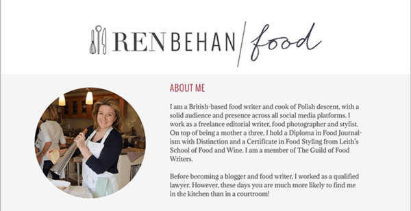 Media kit biography example