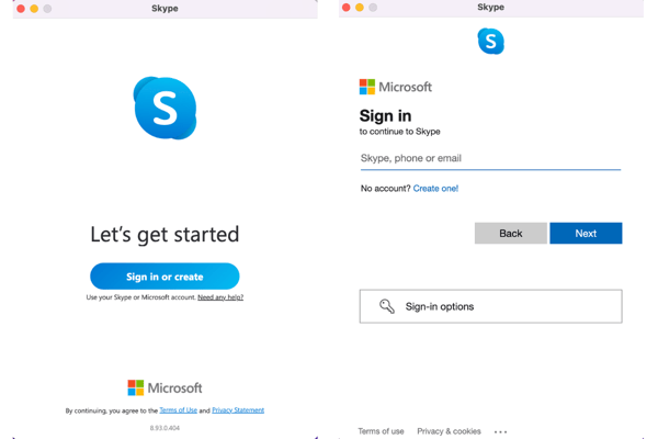 Create skype account
