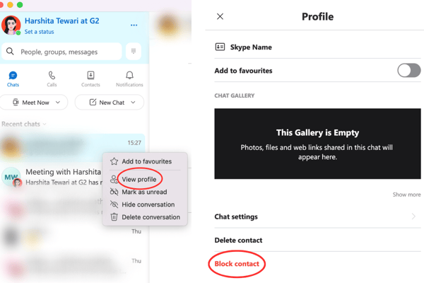how to block someone on skype