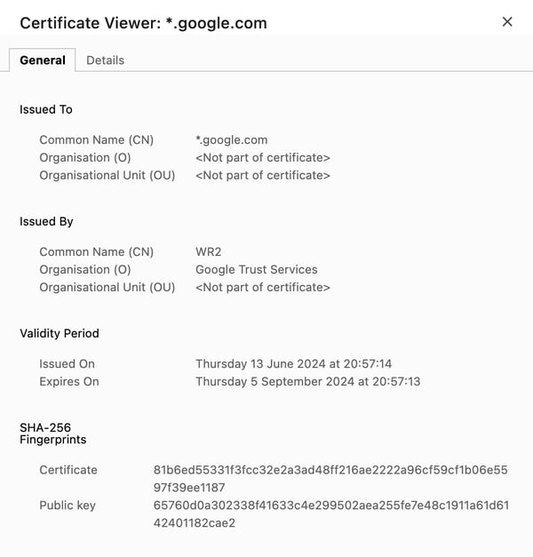 SSL certificate example