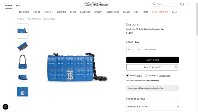 burberry retailer saks fifth avenue