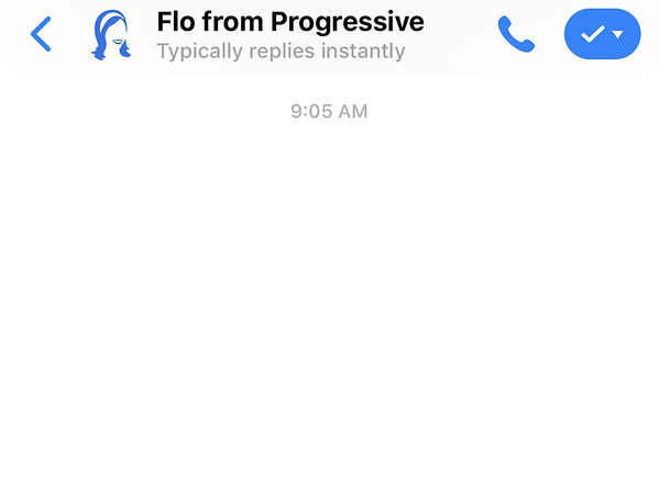 Progressive Facebook chatbot