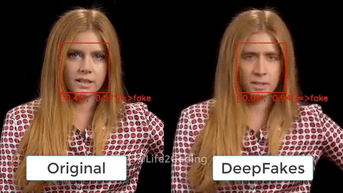 a deepfake video generated using actor Amy Adams as the original with actor Nicolas Cage’s face edited onto hers.