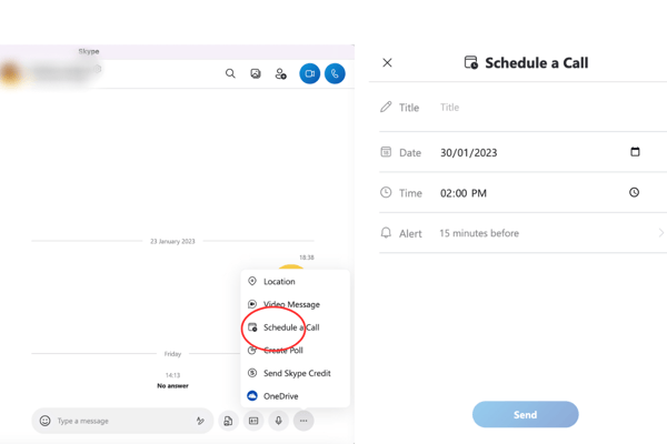 how to schedule a skype meeting