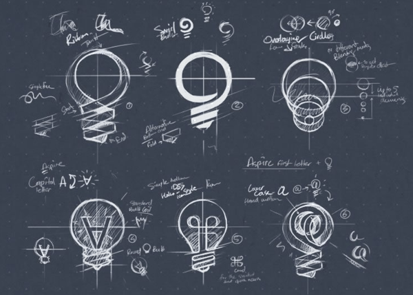 logo design process sketch
